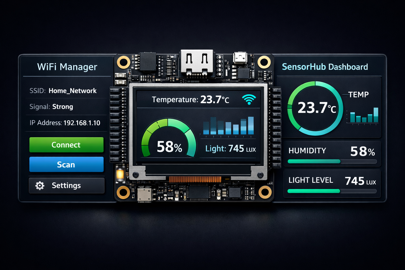 Human Machine Display with TESAIoT Dev Kit IoT104