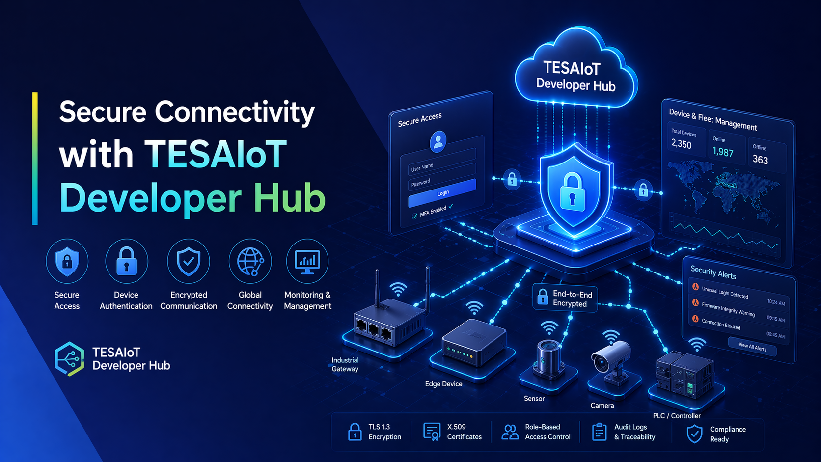 Secure Connectivity with TESAIoT Developer Hub L002.3