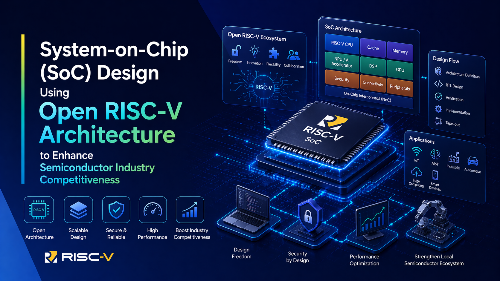 System-on-Chip (SoC) Design Using Open RISC-V Architecture to Enhance Semiconductor Industry Competitiveness SoC