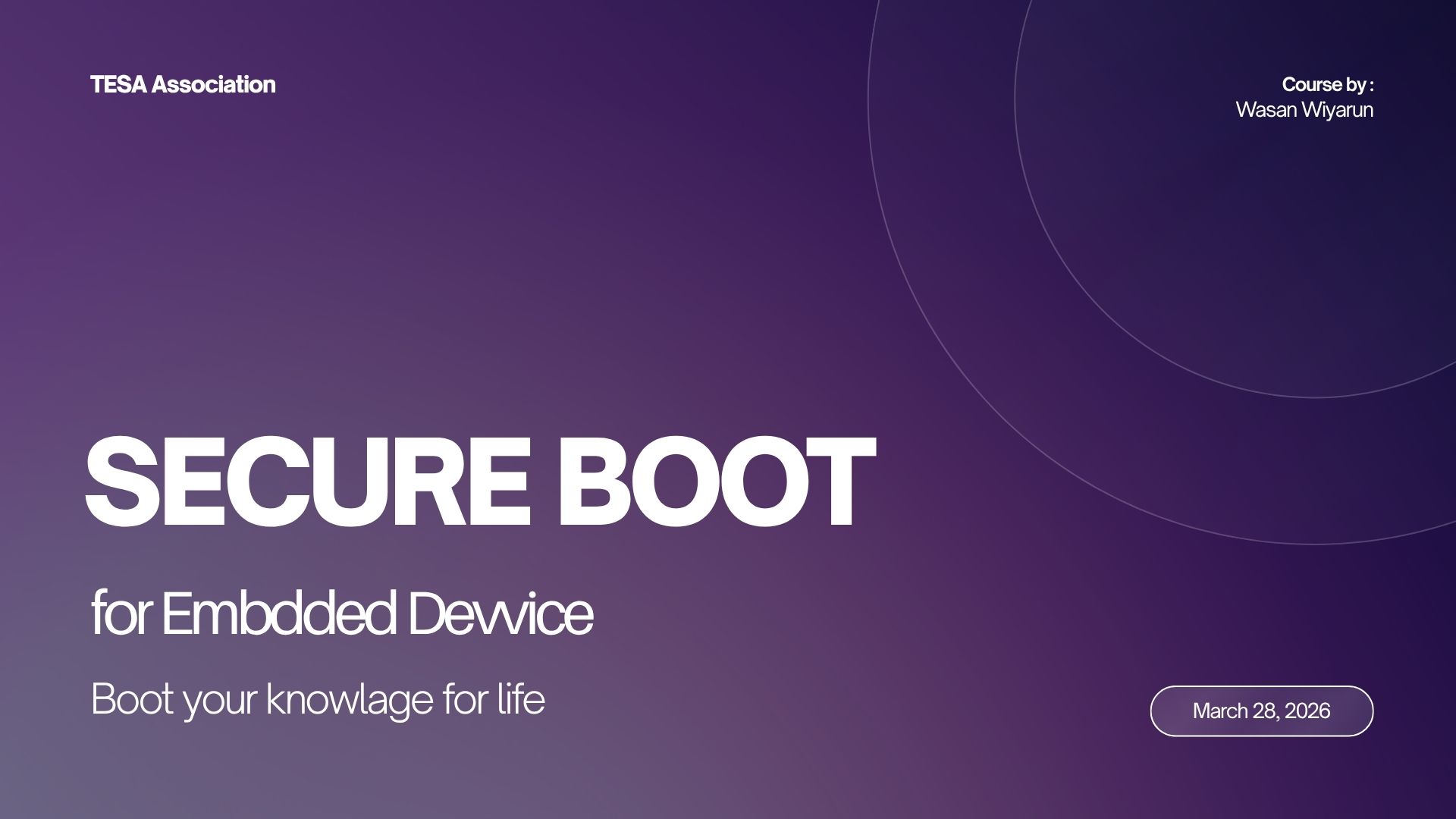 Secure Boot for Embedded Devices TESA_CC_001